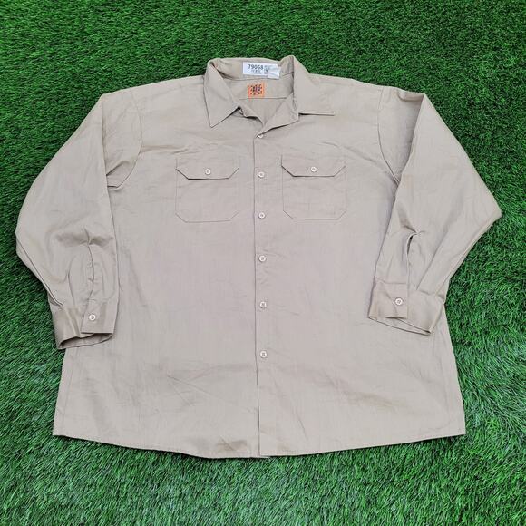 Vintage 70s Big-Ben Wrangler Button Shirt 2XL 27x31 Utility - Picture 1 of 10